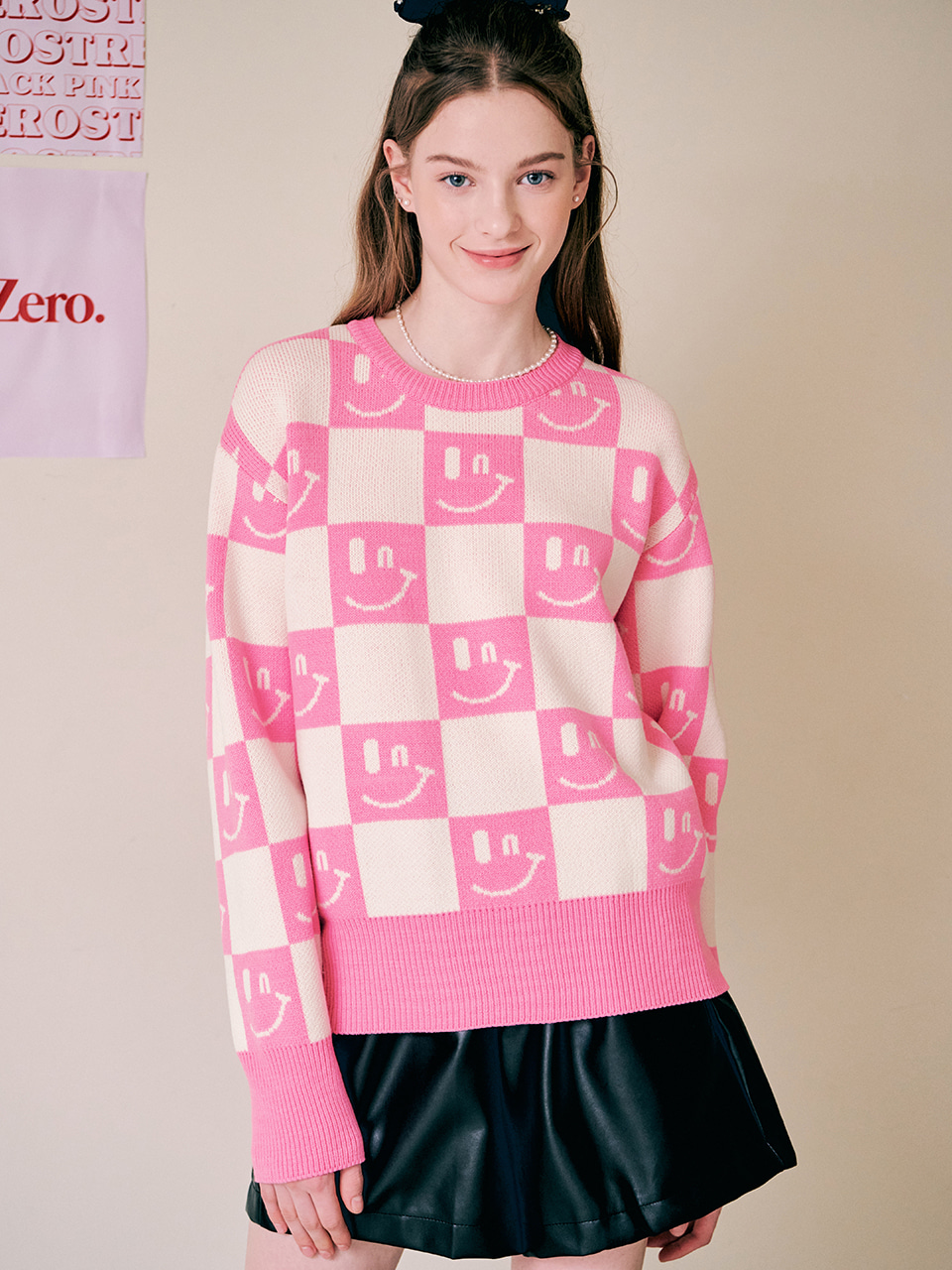 스마일 스웨터 / 핑크